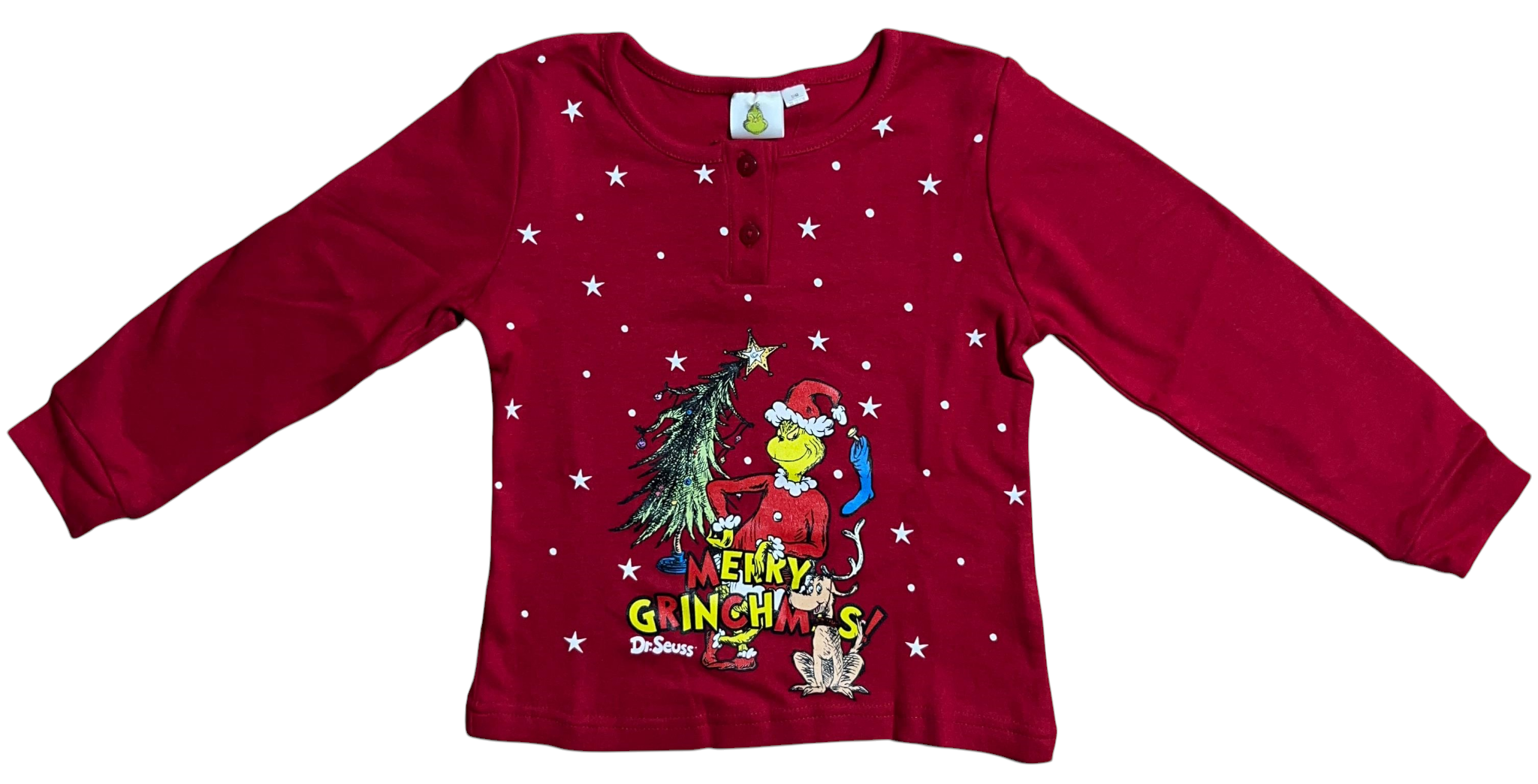 Pigiama Natalizio Grinch Completo in 100% Caldo Cotone Bambina - Gri1905