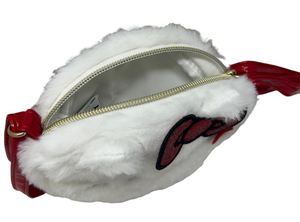 Borsa Passeggio Hello Kitty Sanrio in Peluche con Tracolla Dettaglio Glitterato - H13921mc