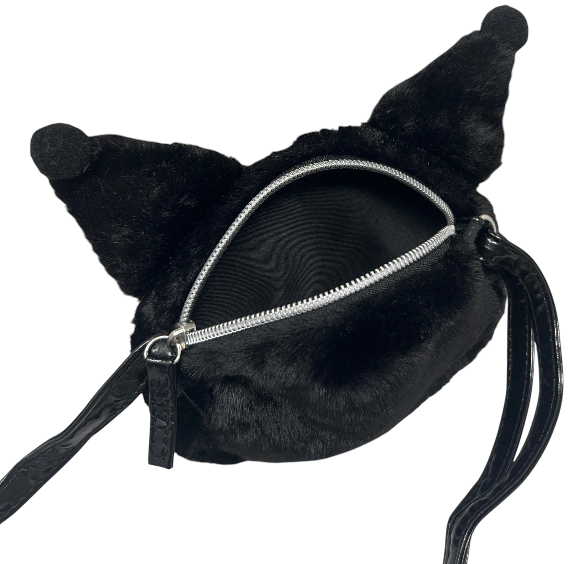 Borsa Passeggio Kuromi Sanrio in Peluche con Tracolla Dettagli 3d e Glitterati - H13922mc