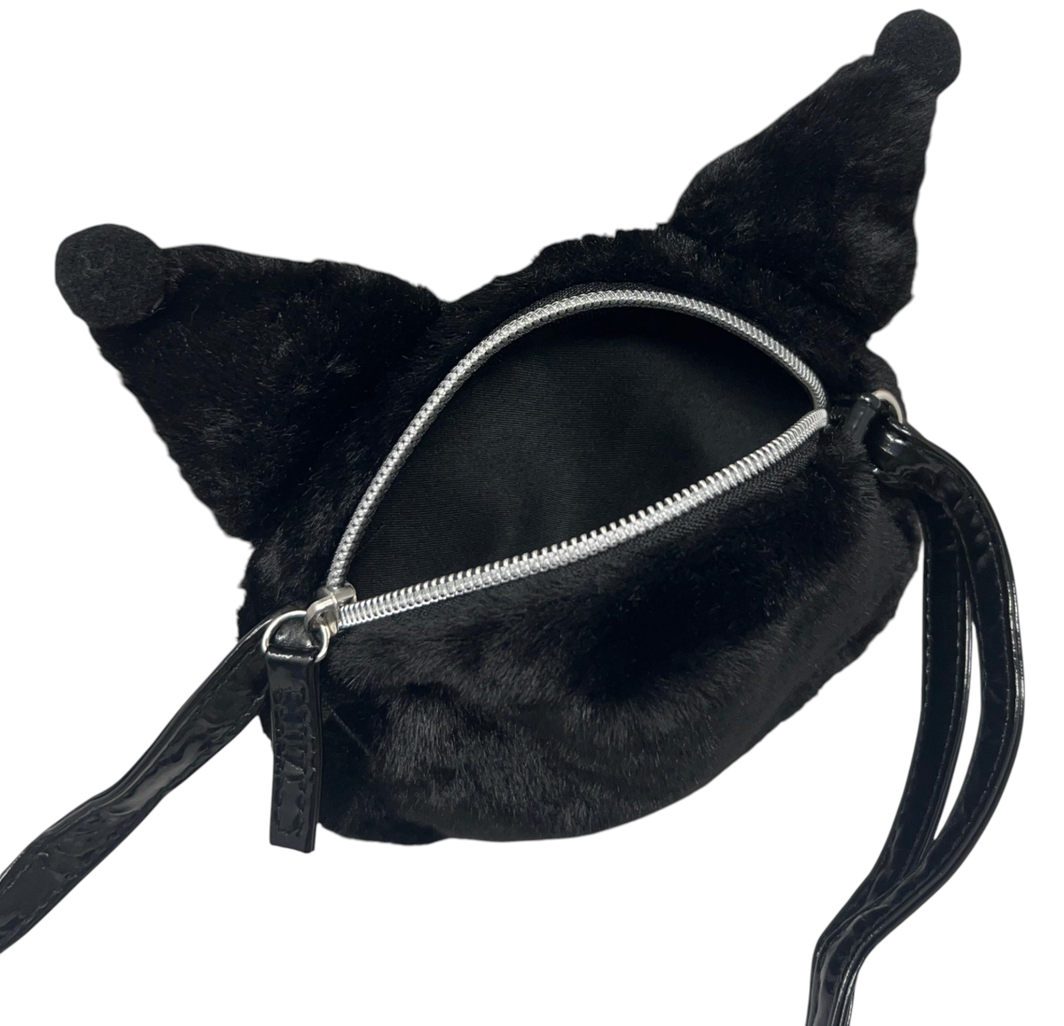 Borsa Passeggio Kuromi Sanrio in Peluche con Tracolla Dettagli 3d e Glitterati - H13922mc