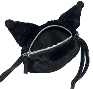 Borsa Passeggio Kuromi Sanrio in Peluche con Tracolla Dettagli 3d e Glitterati - H13922mc