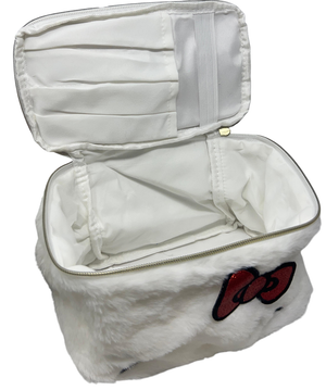 Beauty Case Hello Kitty Sanrio in Soffice Peluche Morbida Trousse con Dettagli Ricamati- H13934mc