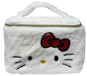 Beauty Case Hello Kitty Sanrio in Soffice Peluche Morbida Trousse con Dettagli Ricamati- H13934mc