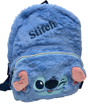 Zainetto da Passeggio Stitch DISNEY in Peluche Borsa 28 CM con Dettagli 3d e Ricamati - D13927mc