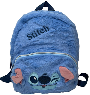 Zainetto da Passeggio Stitch DISNEY in Peluche Borsa 28 CM con Dettagli 3d e Ricamati - D13927mc
