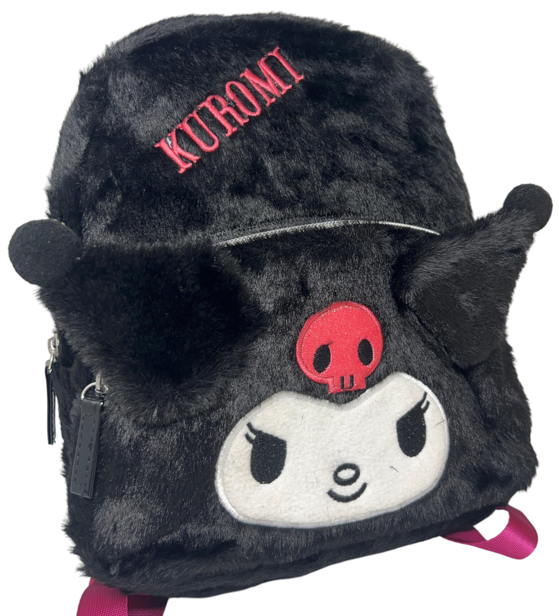 Zainetto da Passeggio Kuromi Sanrio in Peluche Borsa 28 CM con Dettagli 3d e Ricamati - H13926mc