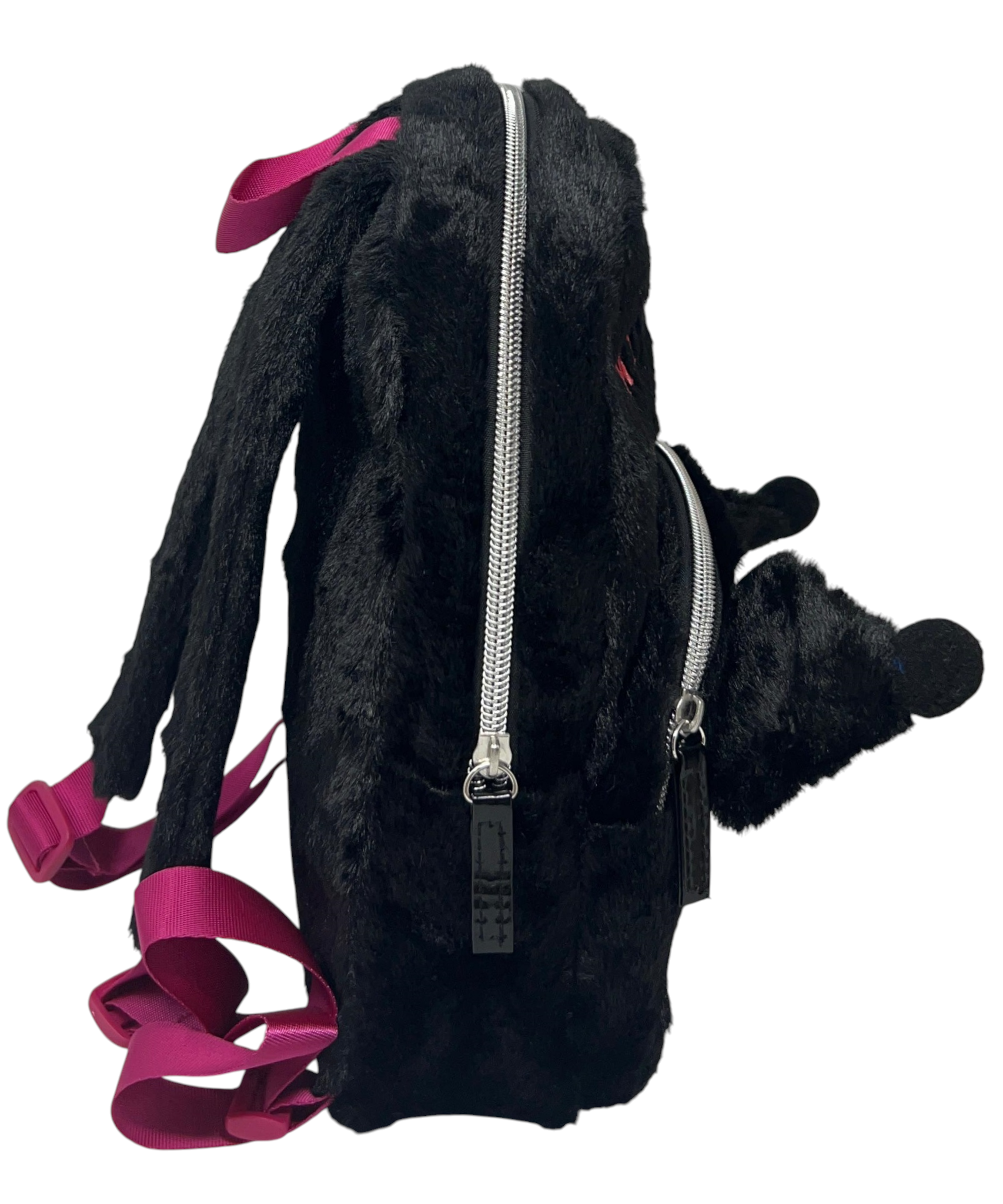 Zainetto da Passeggio Kuromi Sanrio in Peluche Borsa 28 CM con Dettagli 3d e Ricamati - H13926mc