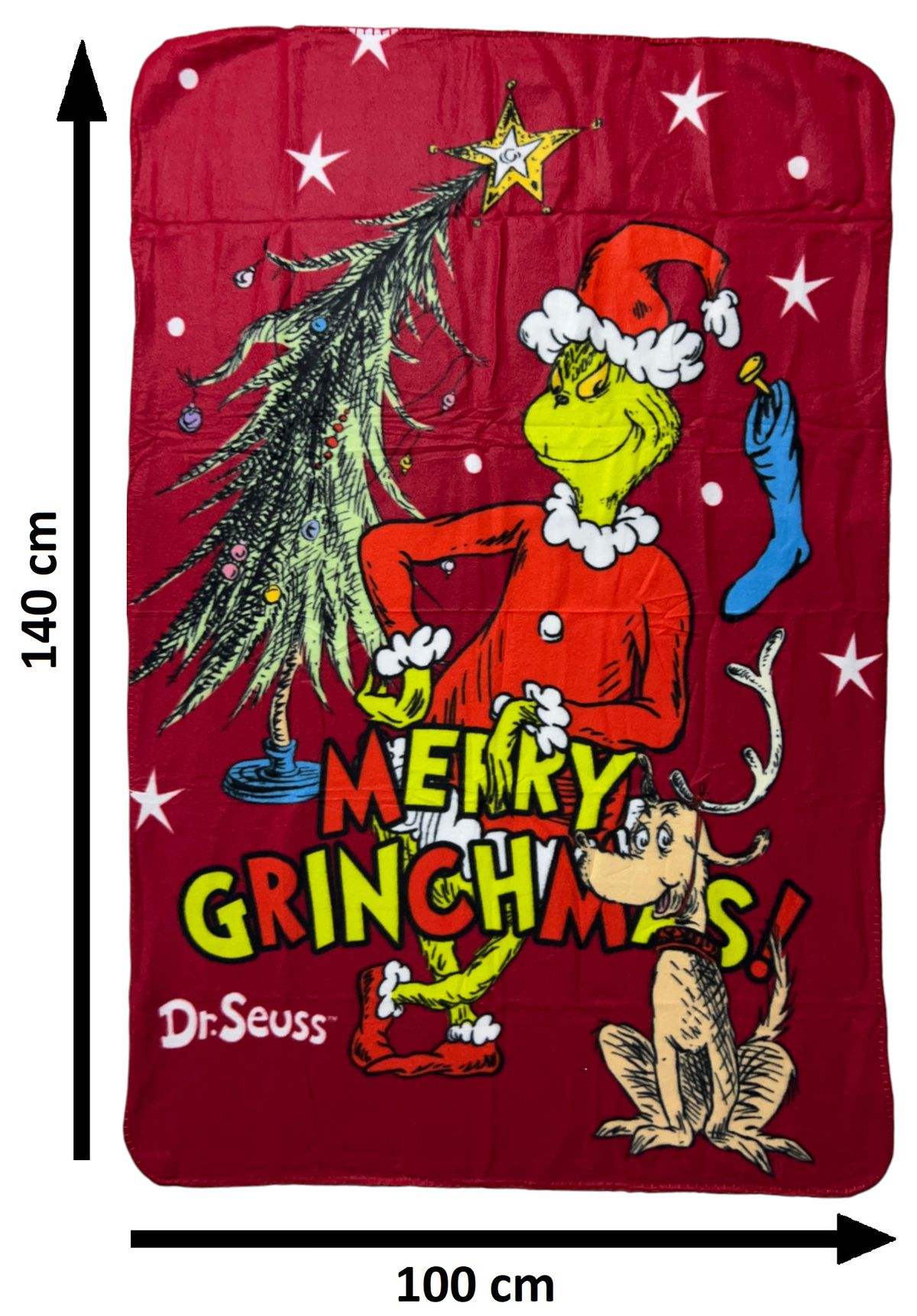 Plaid in Pile Grinch Coperta in Morbido Poliestere 100 X 150 CM 210 Gsm - Gri-2004