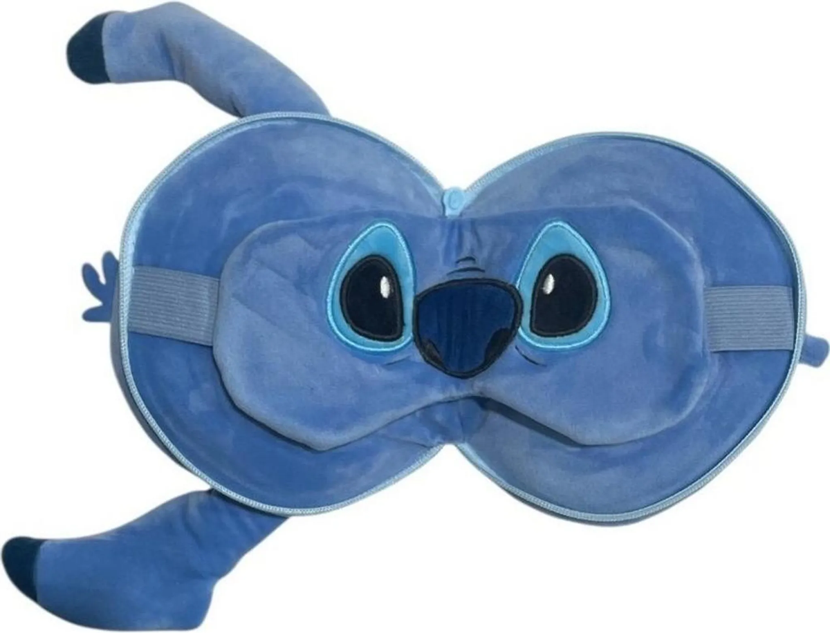 Cuscino da Viaggio Stitch DISNEY con Mascherina da Notte e Gancetto per Borsa - Lil36-2615