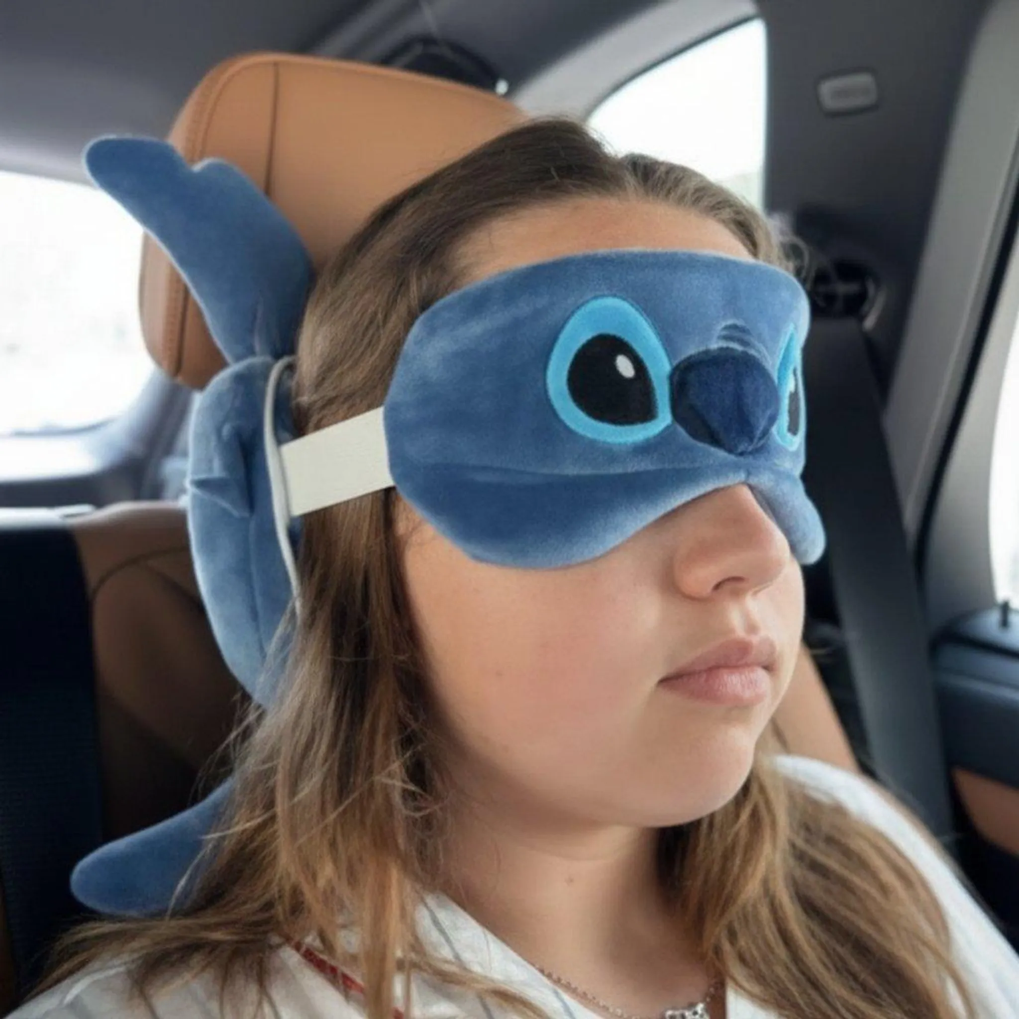 Cuscino da Viaggio Stitch DISNEY con Mascherina da Notte e Gancetto per Borsa - Lil36-2615