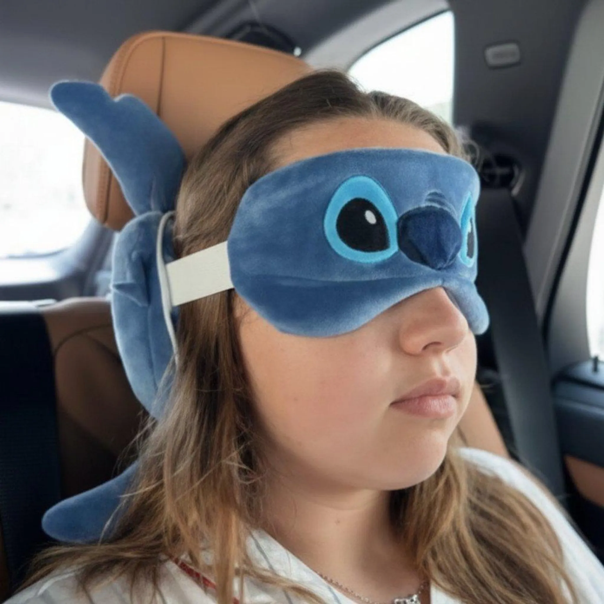 Cuscino da Viaggio Stitch DISNEY con Mascherina da Notte e Gancetto per Borsa - Lil36-2615