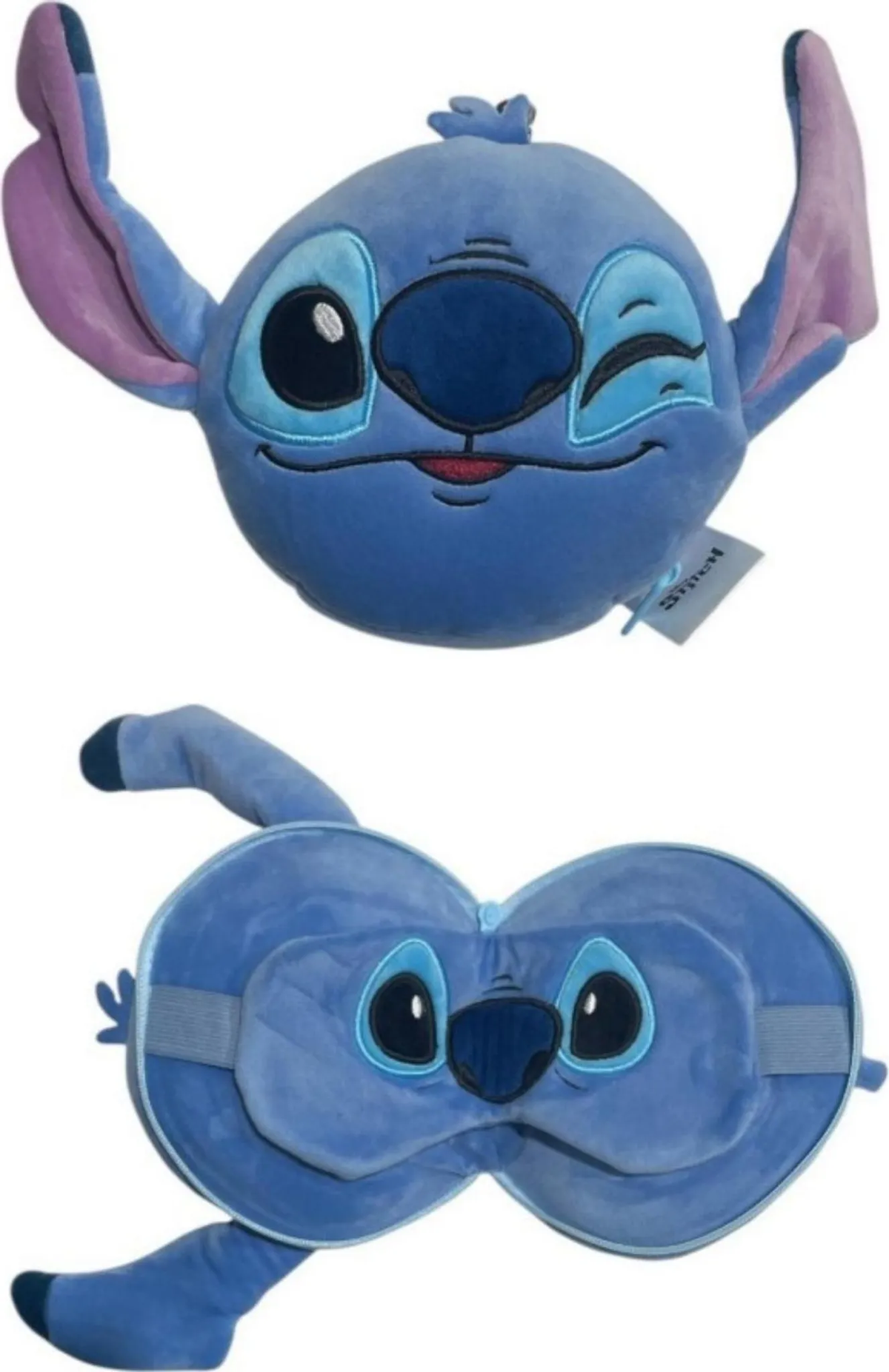 Cuscino da Viaggio Stitch DISNEY con Mascherina da Notte e Gancetto per Borsa - Lil36-2615