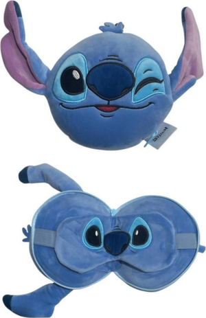 Cuscino da Viaggio Stitch DISNEY con Mascherina da Notte e Gancetto per Borsa - Lil36-2615