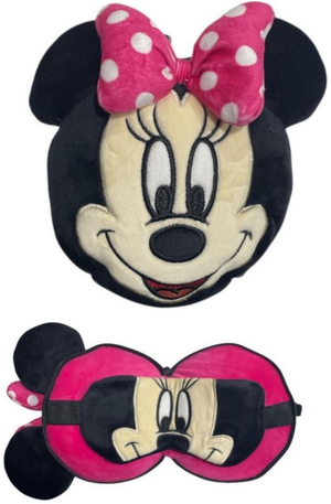 Cuscino da Viaggio Minnie DISNEY con Mascherina da Notte e Gancetto per Borsa - Min36-2618