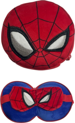 Cuscino da Viaggio Spiderman MARVEL con Mascherina da Notte e Gancetto per Borsa - Spi36-2621