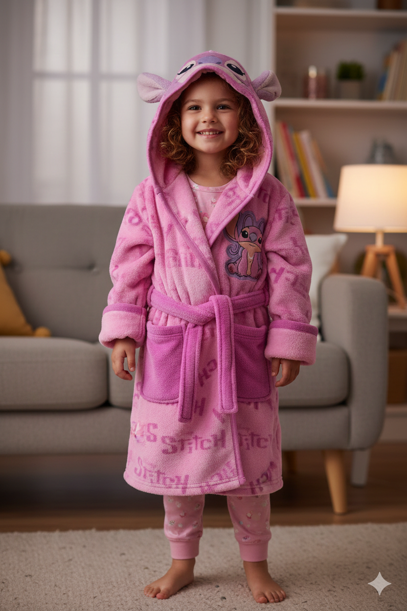 Vestaglia Angel DISNEY in Morbido e Caldo Coral Fleece Giacca da Camera - Je13661ad
