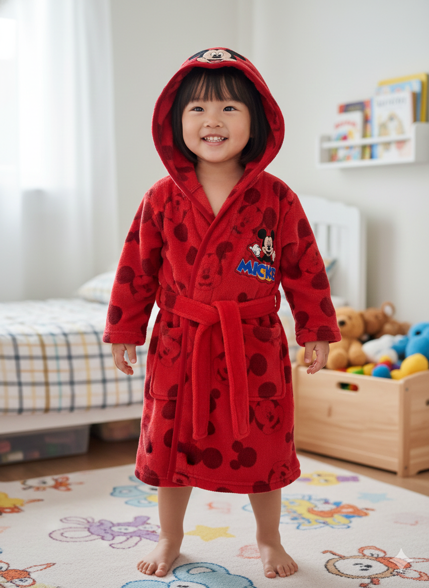 Vestaglia Topolino DISNEY in Morbido e Caldo Coral Fleece Giacca da Camera - Je13638ad
