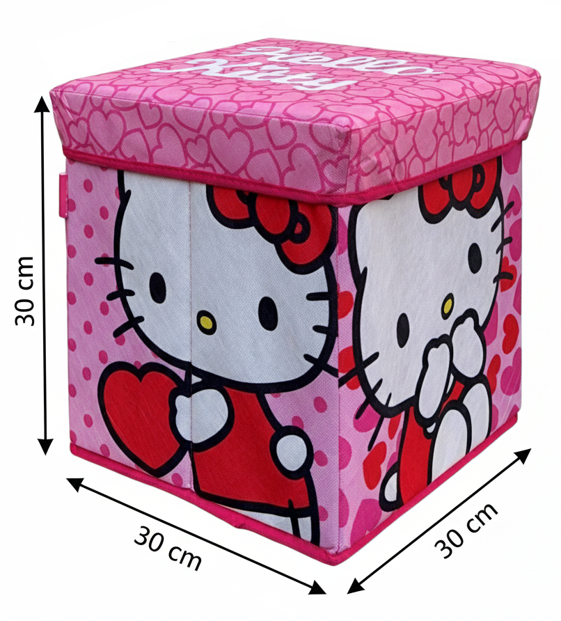 Pouf Hello Kitty Sanrio Contenitore Multifunzione Porta Oggetti per Sedersi 30 CM - Hk37-6126