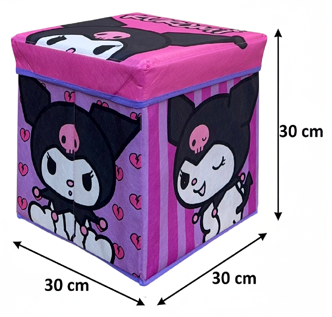 Pouf Kuromi Sanrio Contenitore Multifunzione Porta Oggetti per Sedersi 30 CM - Hk37-6125