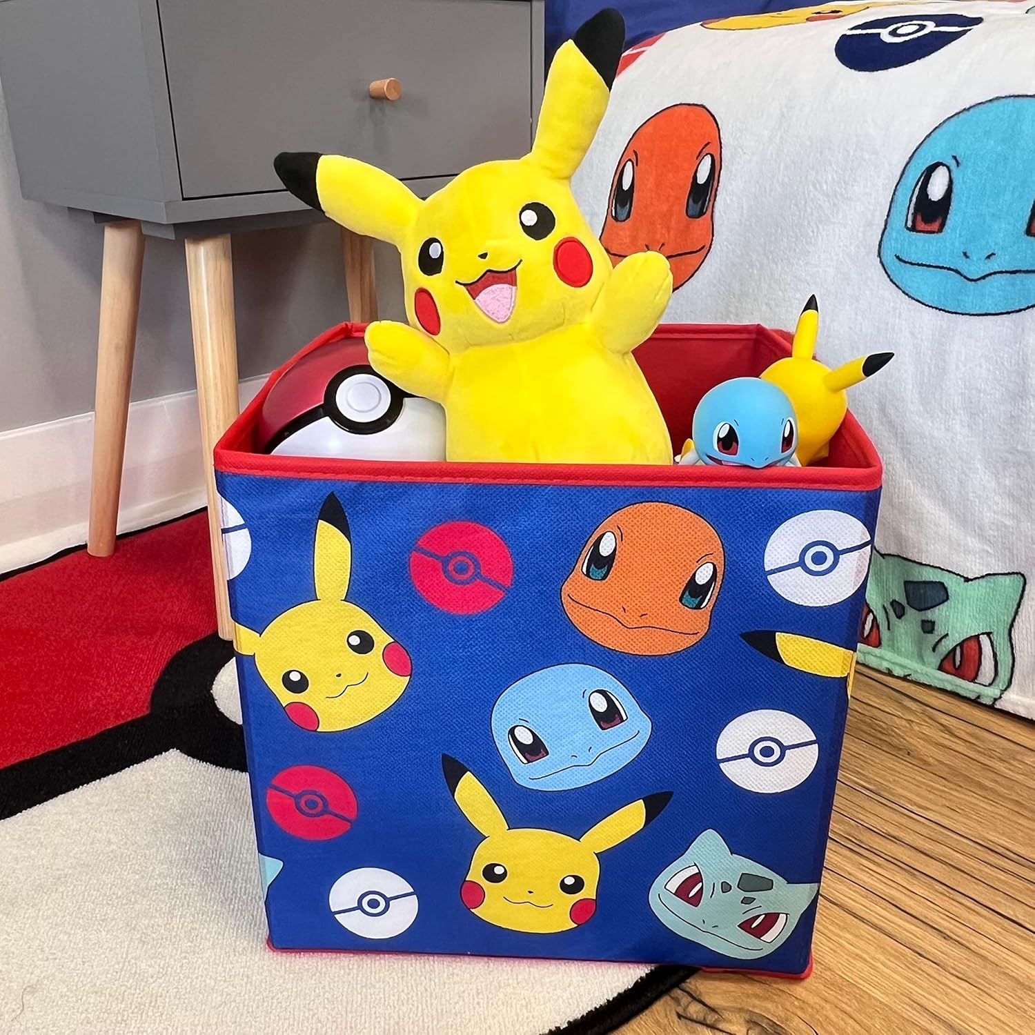 Pouf Pokémon Pikachu Contenitore Multifunzione Porta Oggetti per Sedersi 30 CM - Pok24-4381