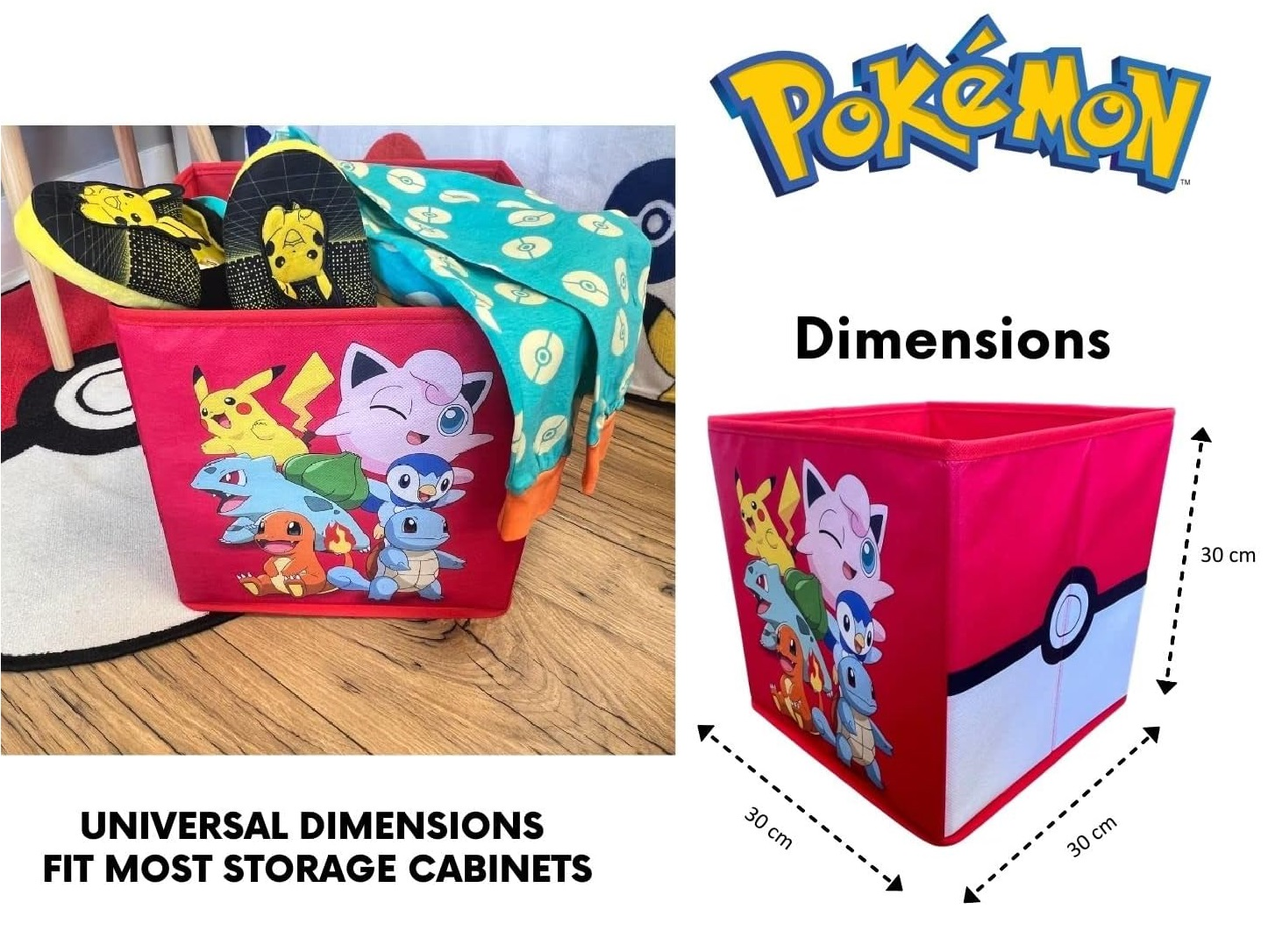 Pouf Pokémon Pokéball Contenitore Multifunzione Porta Oggetti per Sedersi 30 CM - Pok24-4382