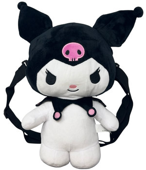Borsetta in Peluche Kuromi Sanrio con Tracolla Regolabile Accessorio da Passeggio Bambini- 6287