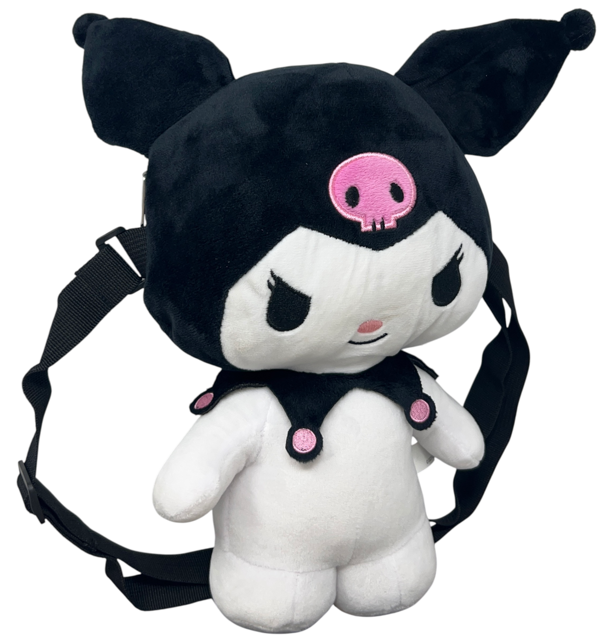 Borsetta in Peluche Kuromi Sanrio con Tracolla Regolabile Accessorio da Passeggio Bambini- 6287