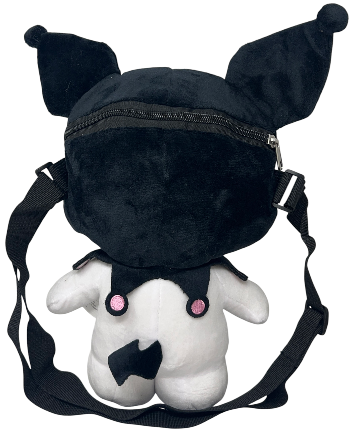 Borsetta in Peluche Kuromi Sanrio con Tracolla Regolabile Accessorio da Passeggio Bambini- 6287