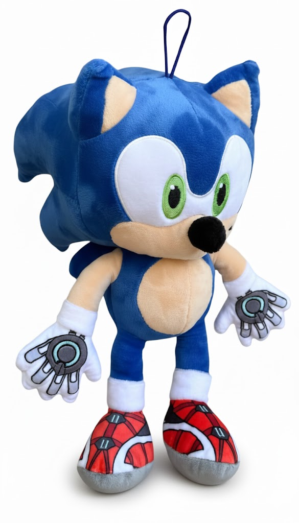Peluche Sonic Prime Morbido Pupazzo 39 CM con Laccetto Riccio Blu Supersonico - Pts242562a/39