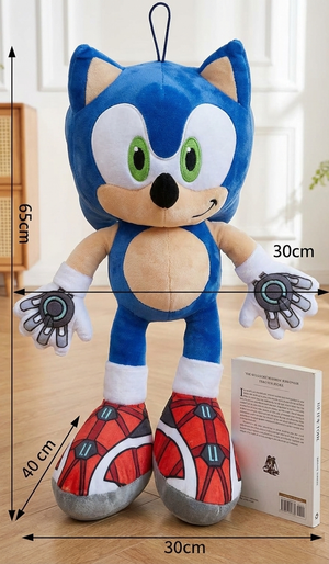 Maxi Peluche Sonic Prime Morbido Pupazzo Jumbo 65 CM con Laccetto - Pts242562a/65