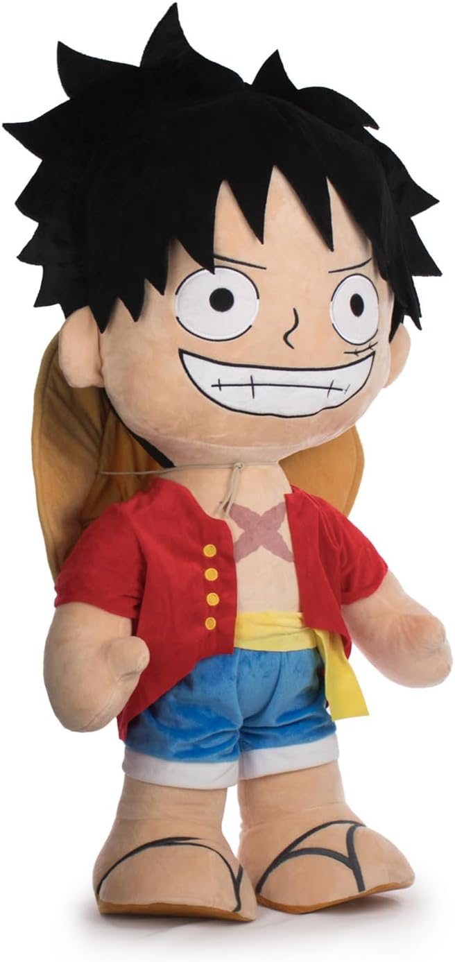 Peluche Gigante Luffy Cappello di Paglia One Piece Morbido Pupazzo 80 CM in Fibra Riciclata - 16002693