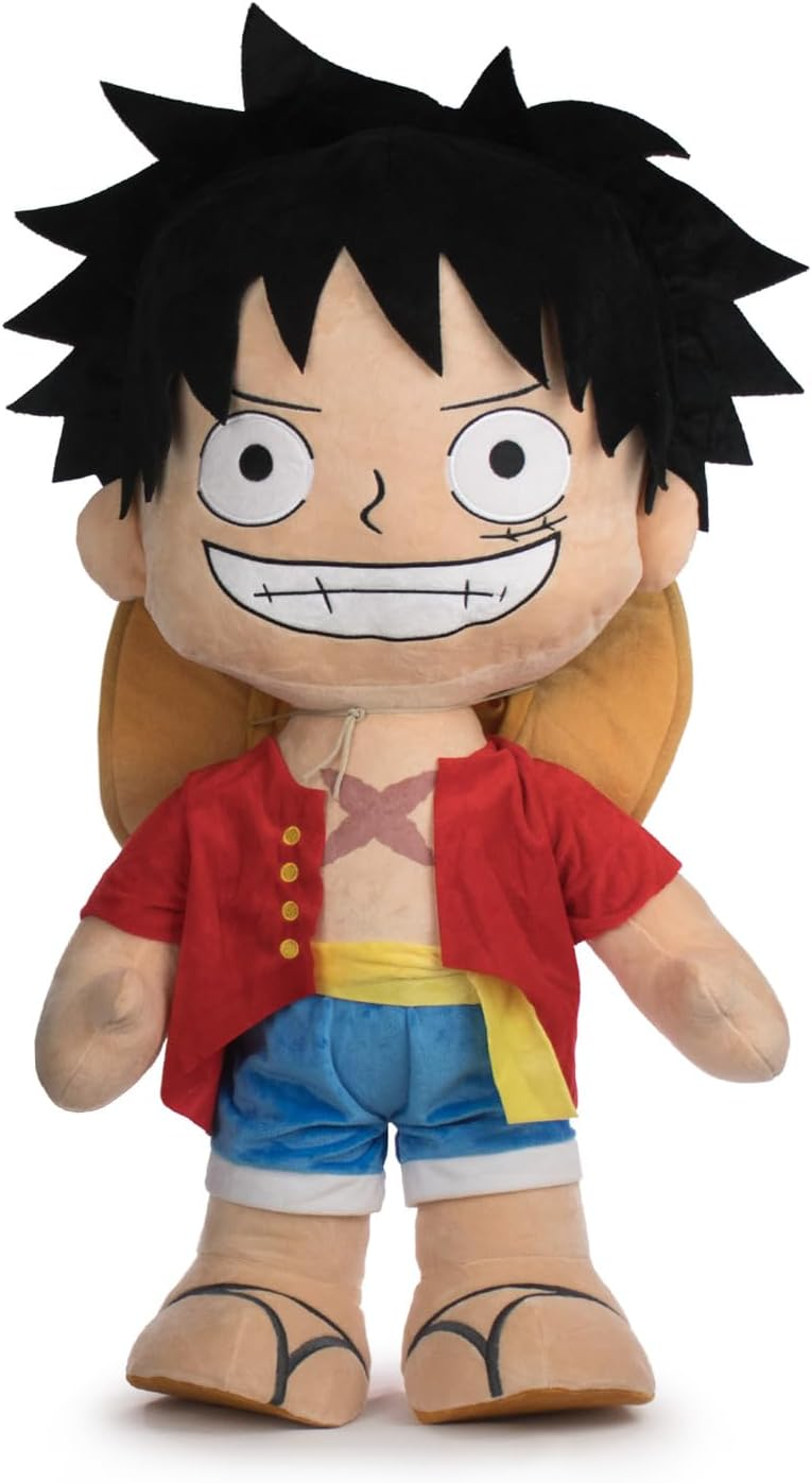 Peluche Gigante Luffy Cappello di Paglia One Piece Morbido Pupazzo 80 CM in Fibra Riciclata - 16002693