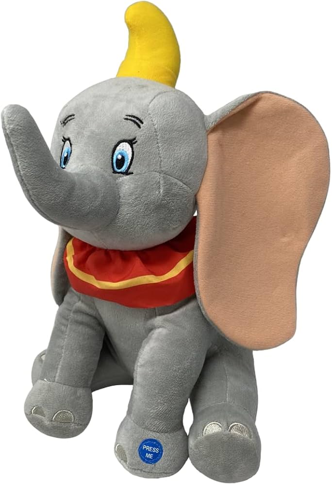 Peluche Dumbo DISNEY con Suono Morbido Pupazzo Elefante Seduto 20 CM in Fibra Riciclata - Dcl9279-7