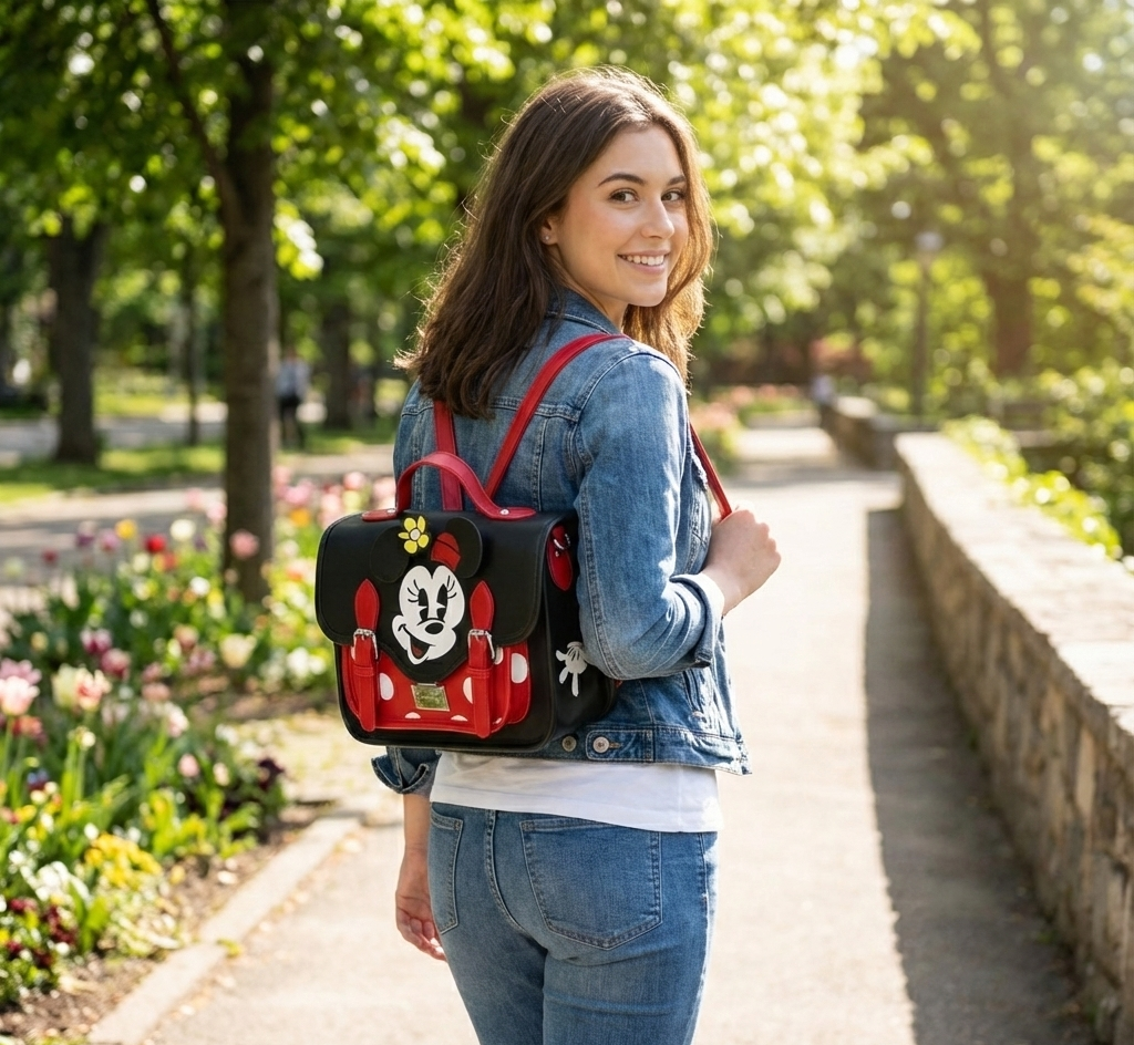 Borsa Zaino da Passeggio Minnie DISNEY Borsa con Tracolla Regolabile 27 CM - 06992