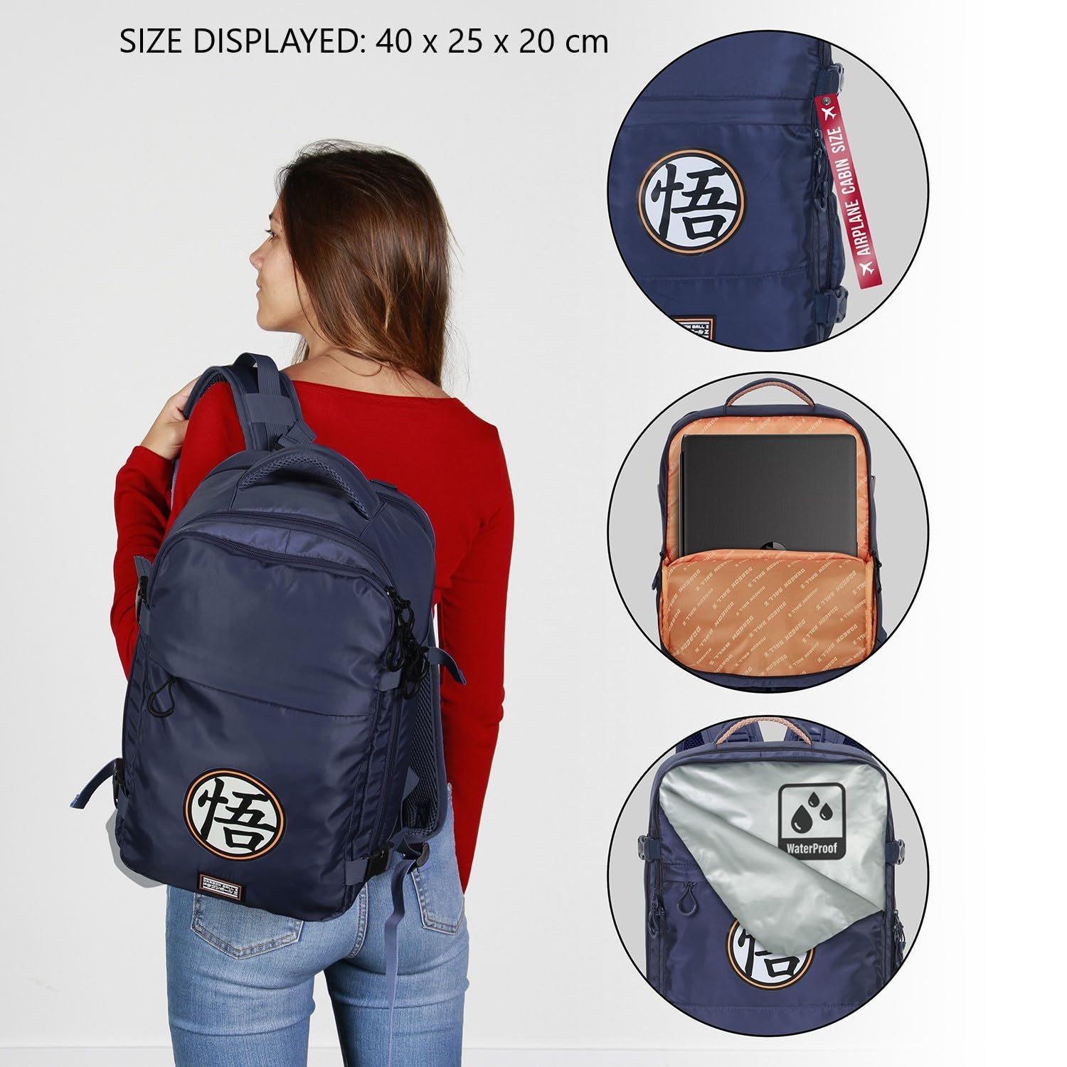 Zaino da Viaggio Dragon Ball Z 40 CM Bagaglio a Mano da Cabina Adattabile a Trolley - 07955