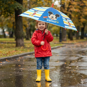 Ombrello Topolino DISNEY Apertura Automatica Manico Ergonomico Accessorio per la Pioggia Bambini