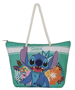 Borsa Mare Stitch DISNEY in Tessuto con Manici e Cerniera da Spiaggia - 08594