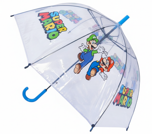 Ombrello a Cupola Super Mario Apertura Automatica Manico Ergonomico Accessorio per la Pioggia Bambini
