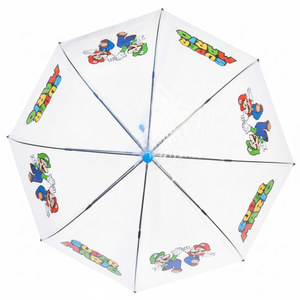 Ombrello a Cupola Super Mario Apertura Automatica Manico Ergonomico Accessorio per la Pioggia Bambini