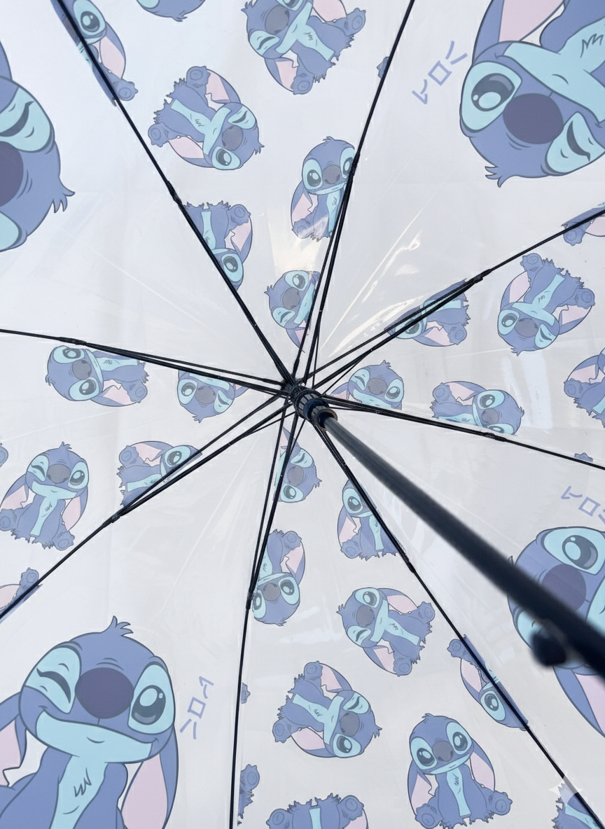 Ombrello a Cupola Stitch DISNEY Apertura Automatica Accessorio per la Pioggia Adulto