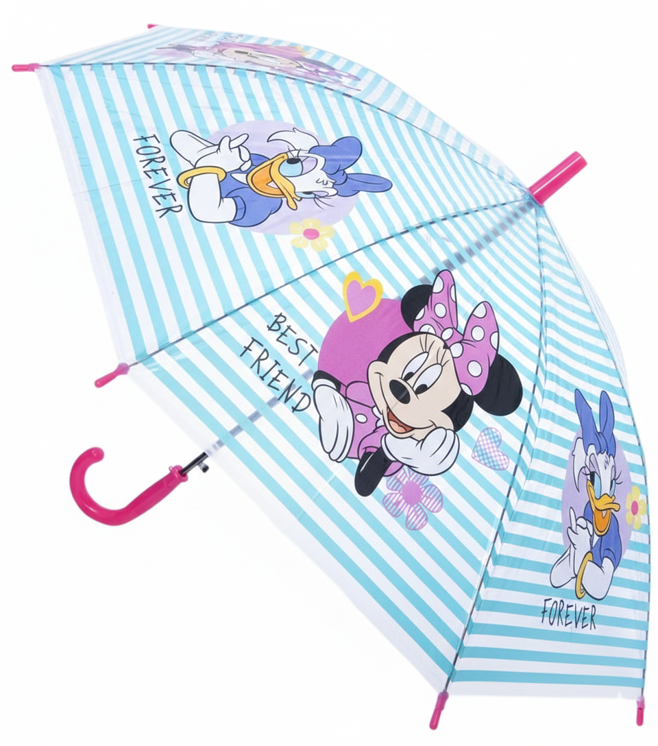 Ombrello Minnie DISNEY Apertura Automatica Manico Ergonomico Accessorio per la Pioggia Bambini