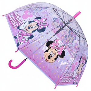 Ombrello a Cupola Minnie DISNEY Apertura Automatica Manico Ergonomico Accessorio per la Pioggia Bambini