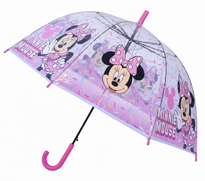 Ombrello a Cupola Minnie DISNEY Apertura Automatica Manico Ergonomico Accessorio per la Pioggia Bambini