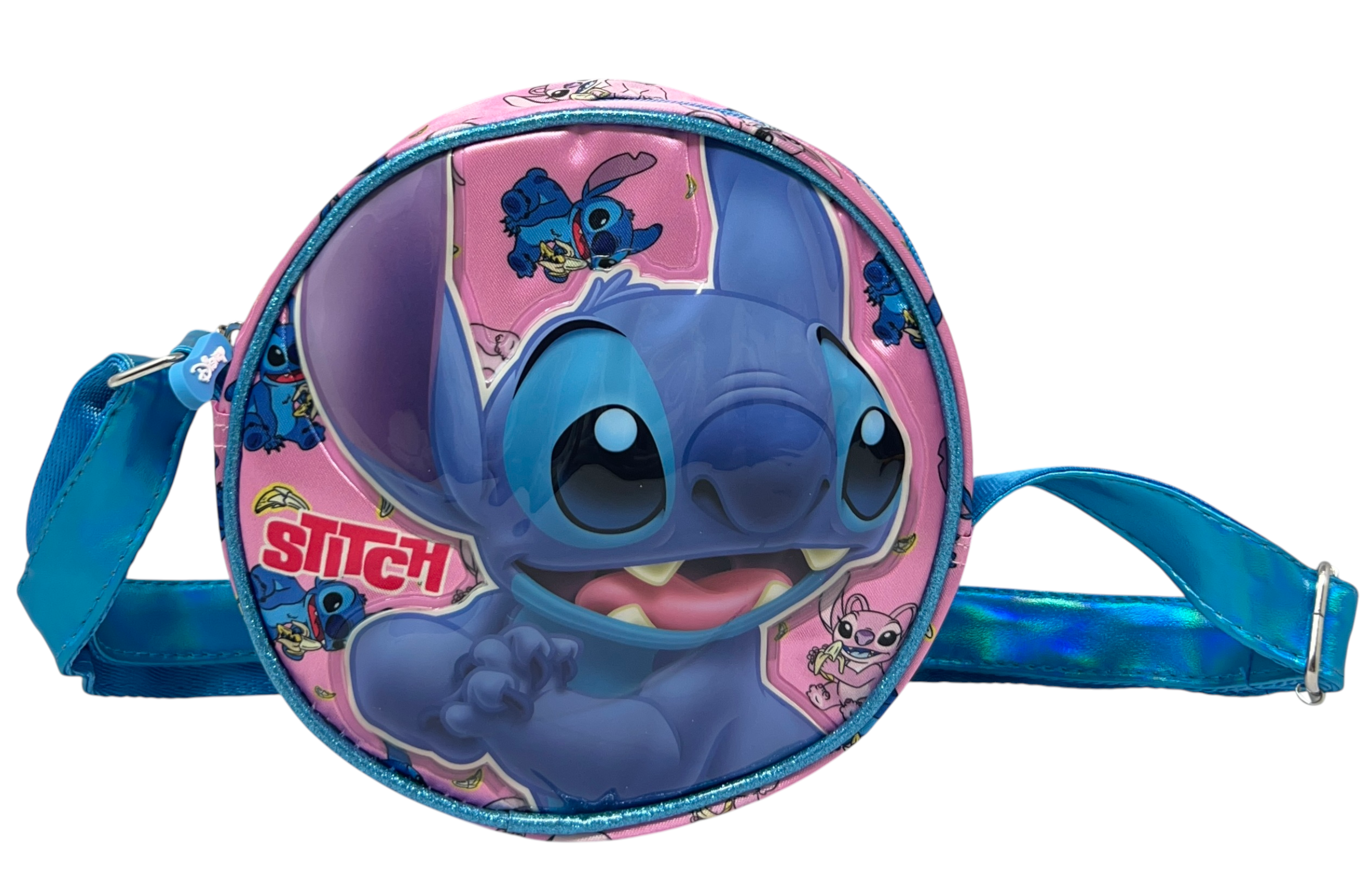 Borsa Passeggio Stitch Angel DISNEY Borsetta Rotonda 17 CM con Tracolla Regolabile- 09218