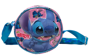 Borsa Passeggio Stitch Angel DISNEY Borsetta Rotonda 17 CM con Tracolla Regolabile- 09218