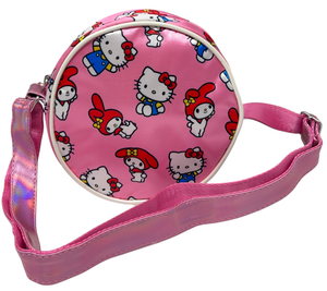 Borsa Passeggio Hello Kitty My Melody Sanrio Borsetta Rotonda 17 CM con Tracolla Regolabile- 09236