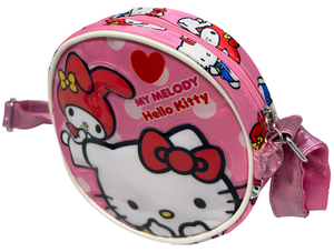Borsa Passeggio Hello Kitty My Melody Sanrio Borsetta Rotonda 17 CM con Tracolla Regolabile- 09236