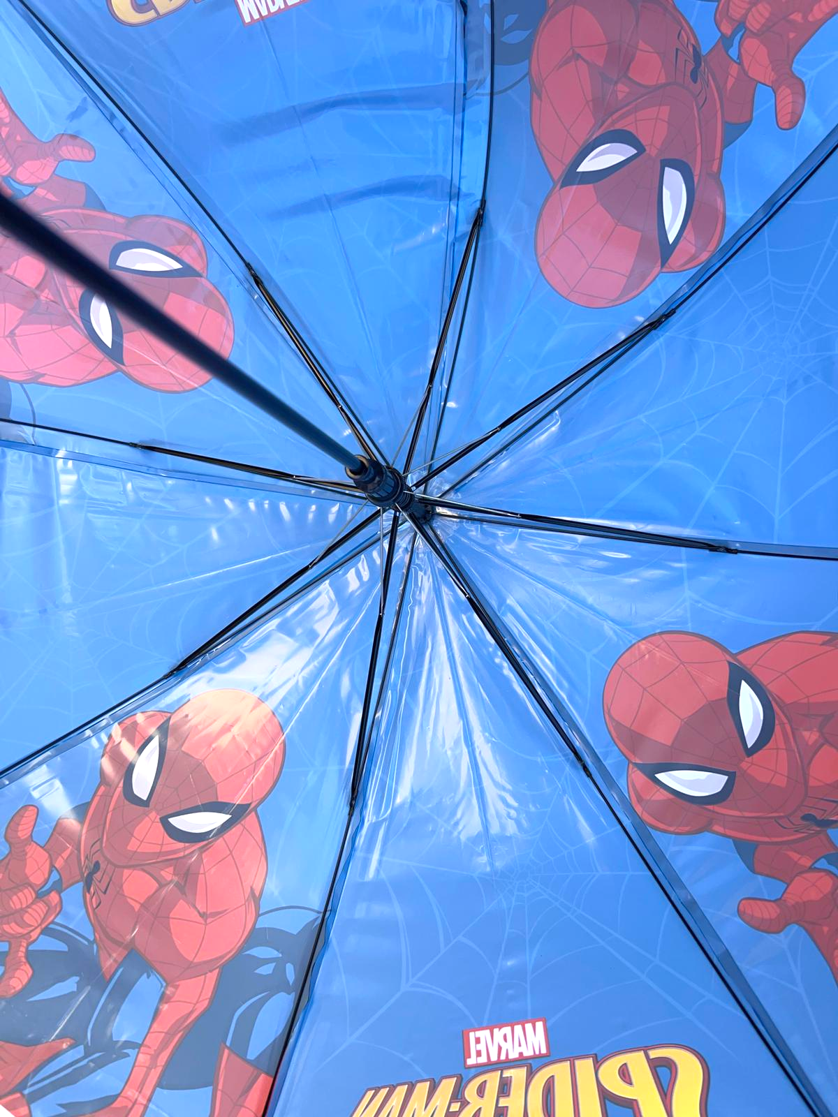 Ombrello Spiderman MARVEL Apertura Automatica Manico Ergonomico Accessorio per la Pioggia Bambini