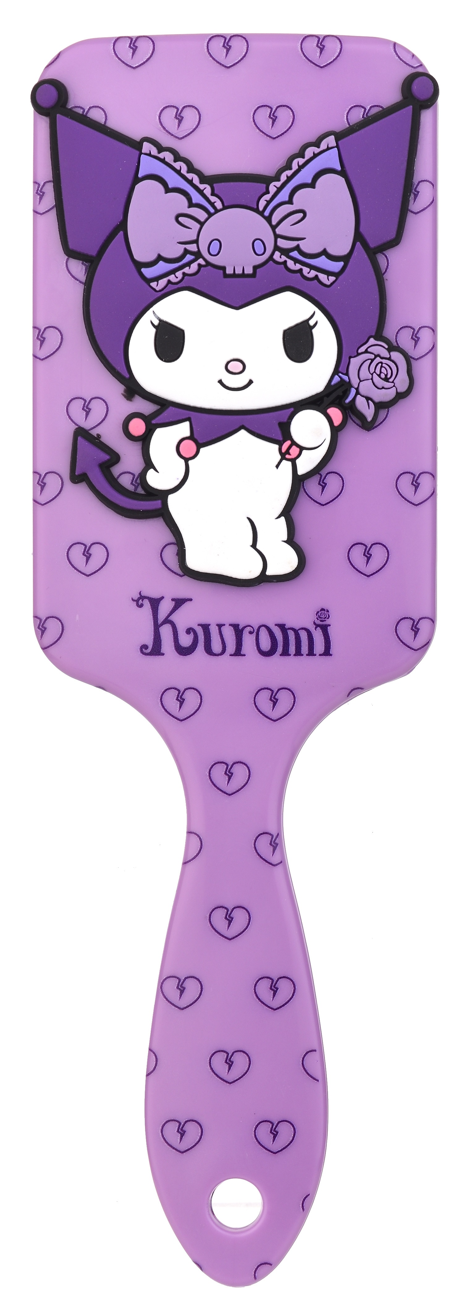 Spazzola Kuromi Districante per Capelli 22 CM con Applicazione 3d Setole Morbide - 40509966