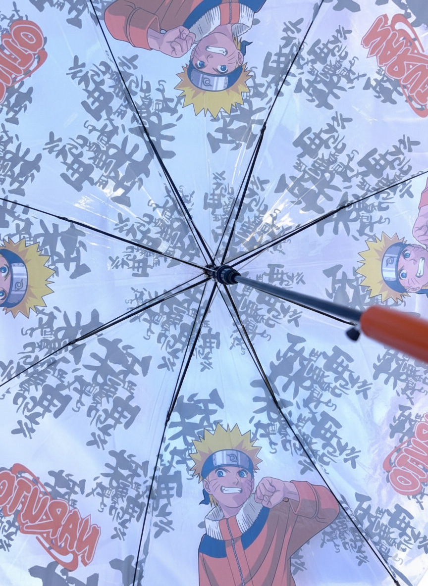 Ombrello Naruto Apertura Automatica Manico Ergonomico Accessorio per la Pioggia Bambini